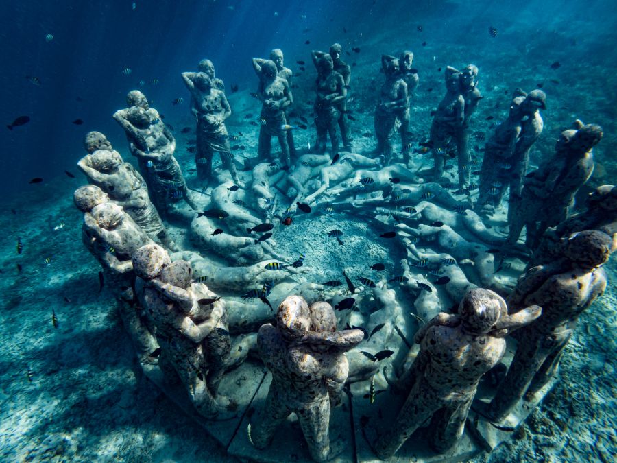 Unterwasser Statuen vor Gili Meno